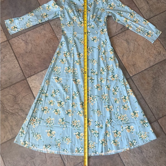 FLORAL MODEST  BOW MAXI MIDI DRESS WEDDING GUEST  GRADUATION - Picture 5 of 10